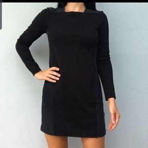 Ted Baker black long sleeve faux pocket dress sz 1